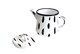 image 1 of Stripe Collection Enamel Two Mugs & Teapot Gift Set