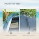 image 7 of Outsunny Pop Up Tent Beach Tent for 23 Person, Easy Set Up Sun Shelter with Extended Floor, Sandbags, Mesh Windows and Carry Bag | Blue