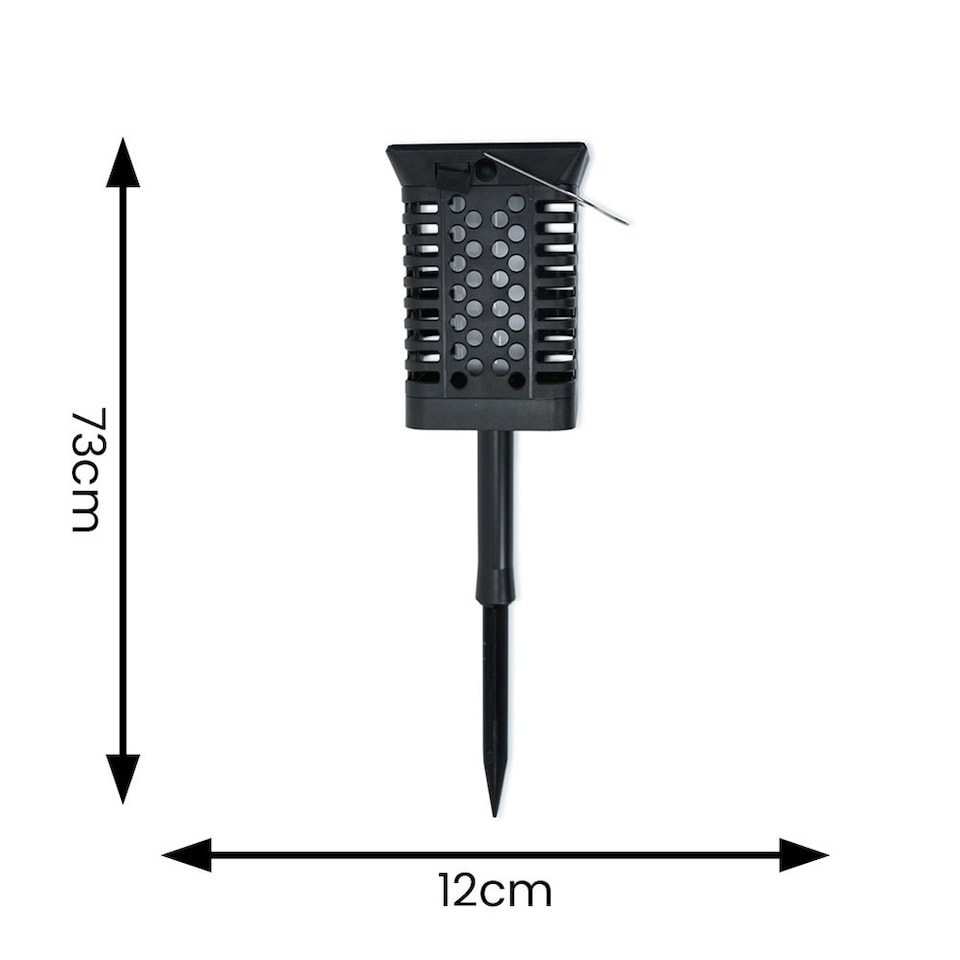 image 1 of ValueLights Flame Effect Multi Function Solar Lantern Spike Light | Black
