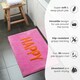 image 4 of Happy Slogan Colourful Bath Mat Non Slip - Soft & Absorbent Pink