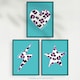 image 5 of Set of 3 Purple Leopard Pattern Heart Lightning Star Turquoise Wall Art Print A4