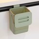 image 2 of 3L Wall Mounted Hanging Recycling Waste Bin Kitchen Cabinet Door with Handle & Lid | Green | Green