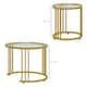 image 7 of HOMCOM 2 Pieces Round Nesting Coffee Tables with Tempered Glass Top, Gold Tone | Gold | 60x60x47