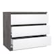 image 4 of Naia Chest of 3 Drawers in Concrete and White High Gloss