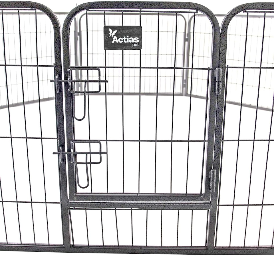image 1 of Actiaspet Heavy Duty 8 Panel Pet & Small Animal Playpen Run Metal Folding Cage (Silver, Small, 8)