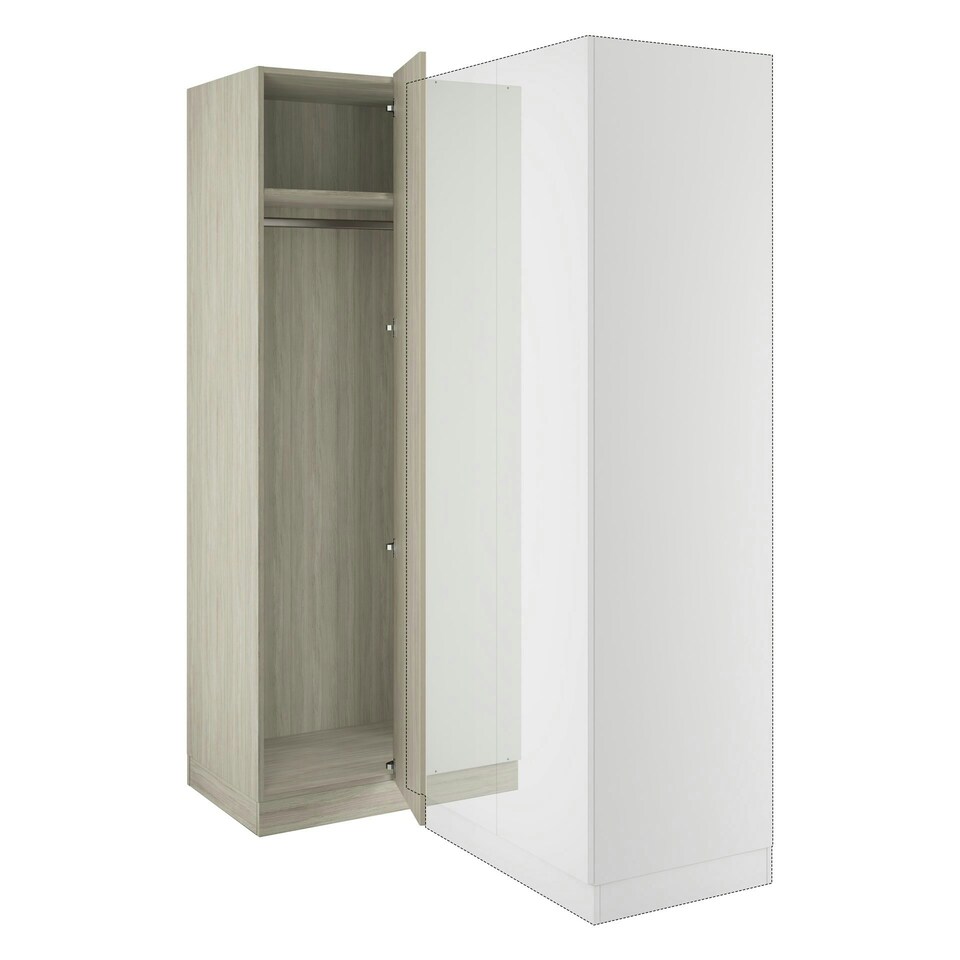 image 1 of Classic Square Panel Taupe Grey Blind Corner Wardrobe Grey
