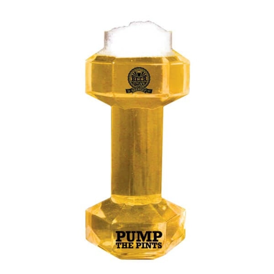 image 1 of Beer O'Clock Dumbbell Beer Glass