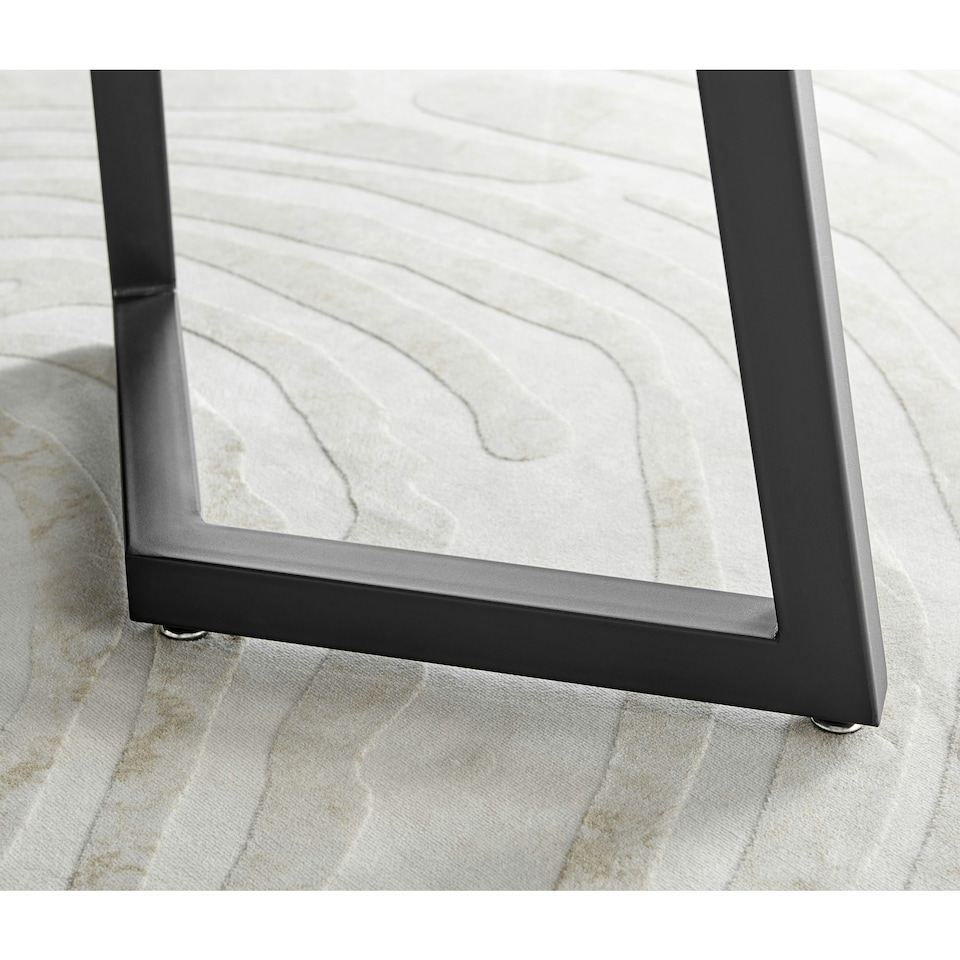 image 1 of Furniturebox Carson 160cm White Marble Effect Large Dining Table with Black Legs