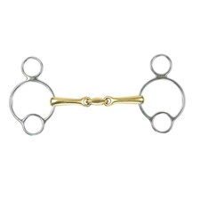 Shires Brass Lozenge Horse Universal Bit - Brass - 4.5in