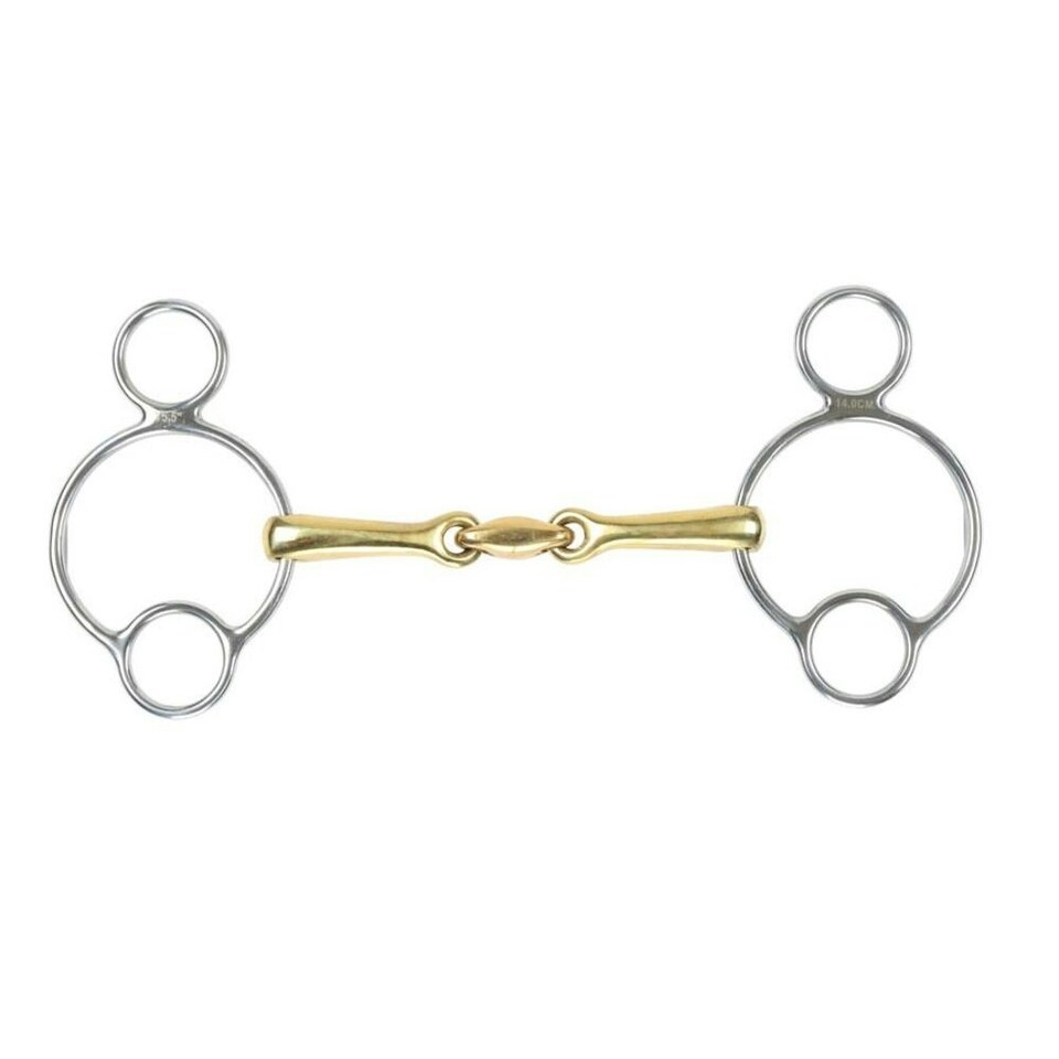 Shires Brass Lozenge Horse Universal Bit - Brass - 4.5in