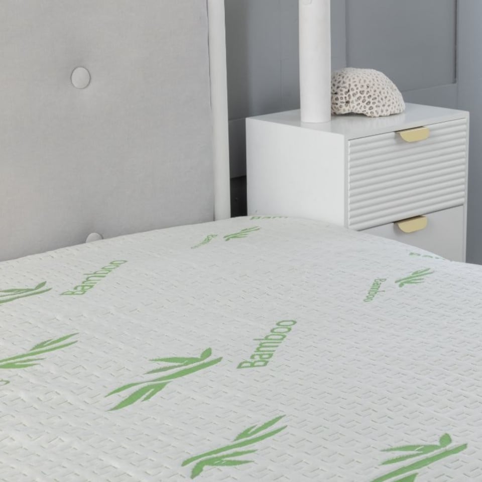 image 1 of Bamboo Waterproof Mattress Protector Organic Soft Touch 40CM Deep Pocket Green | Single