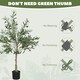 image 6 of HOMCOM 2 Pack Indoor Artificial Plants, Faux Potted Silk Olive Trees, 120cm | Green | Green