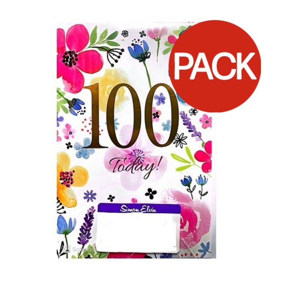 Simon Elvin Today 100th Birthday Greetings Card (Pack of 6) - Multicoloured - One Size