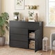 image 2 of HOMCOM Sideboard Storage Cabinet, Kitchen Cupboard with 5 Drawers | Black | Black embossed