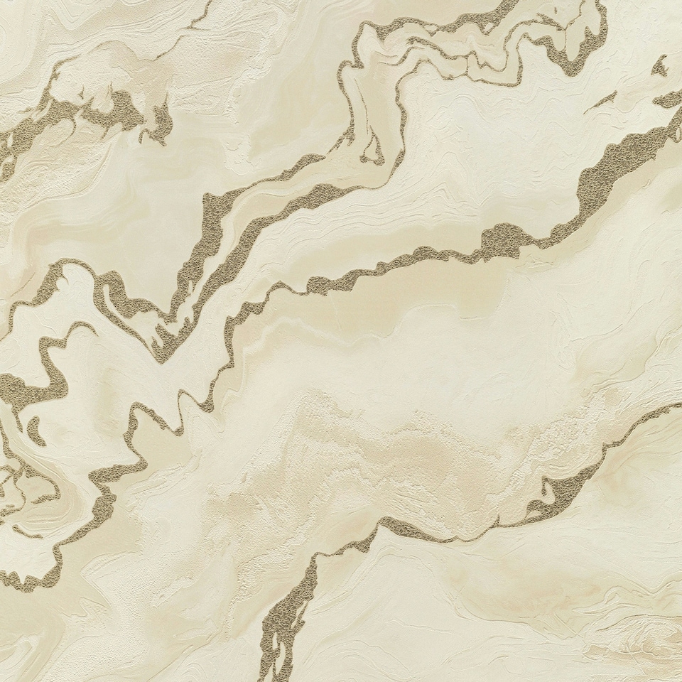image 1 of Aurelian Marble Wallpaper in Cream & Gold Cream