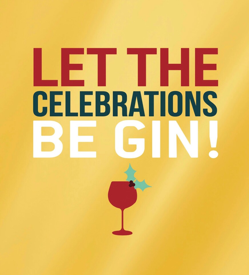 image 1 of Let The Celebrations Be Gin - Foiled Christmas Card