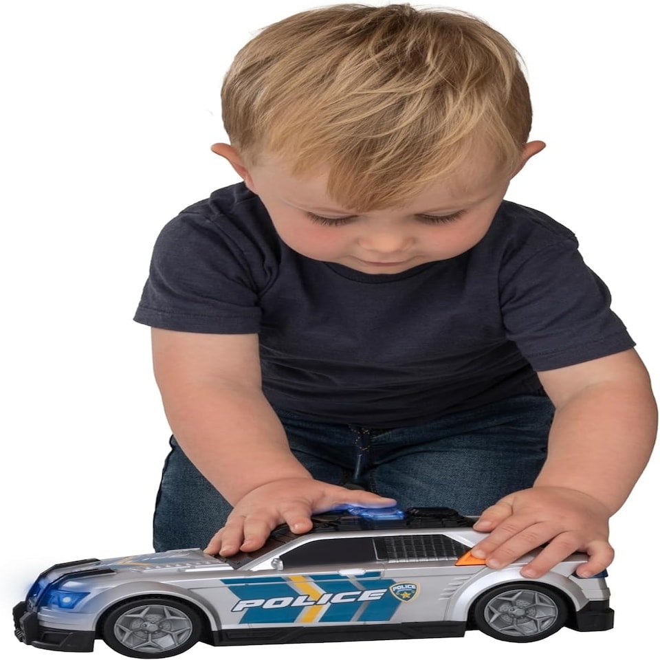 image 1 of Teamsterz Mighty Medium Police Interceptor Realistic Lights & Siren Sounds Toy Car