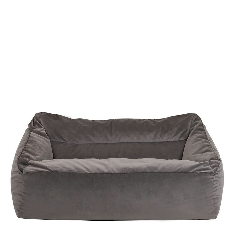 image 1 of icon Cecilia Bean Bag Sofa Charcoal Grey Giant Velvet Bean Bag Chair Grey