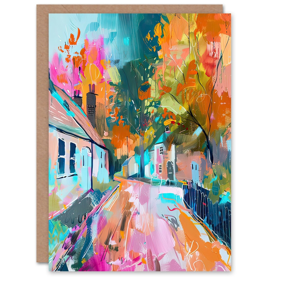 image 1 of Lymm Village Cheshire England Autumnal Him Her Birthday Card