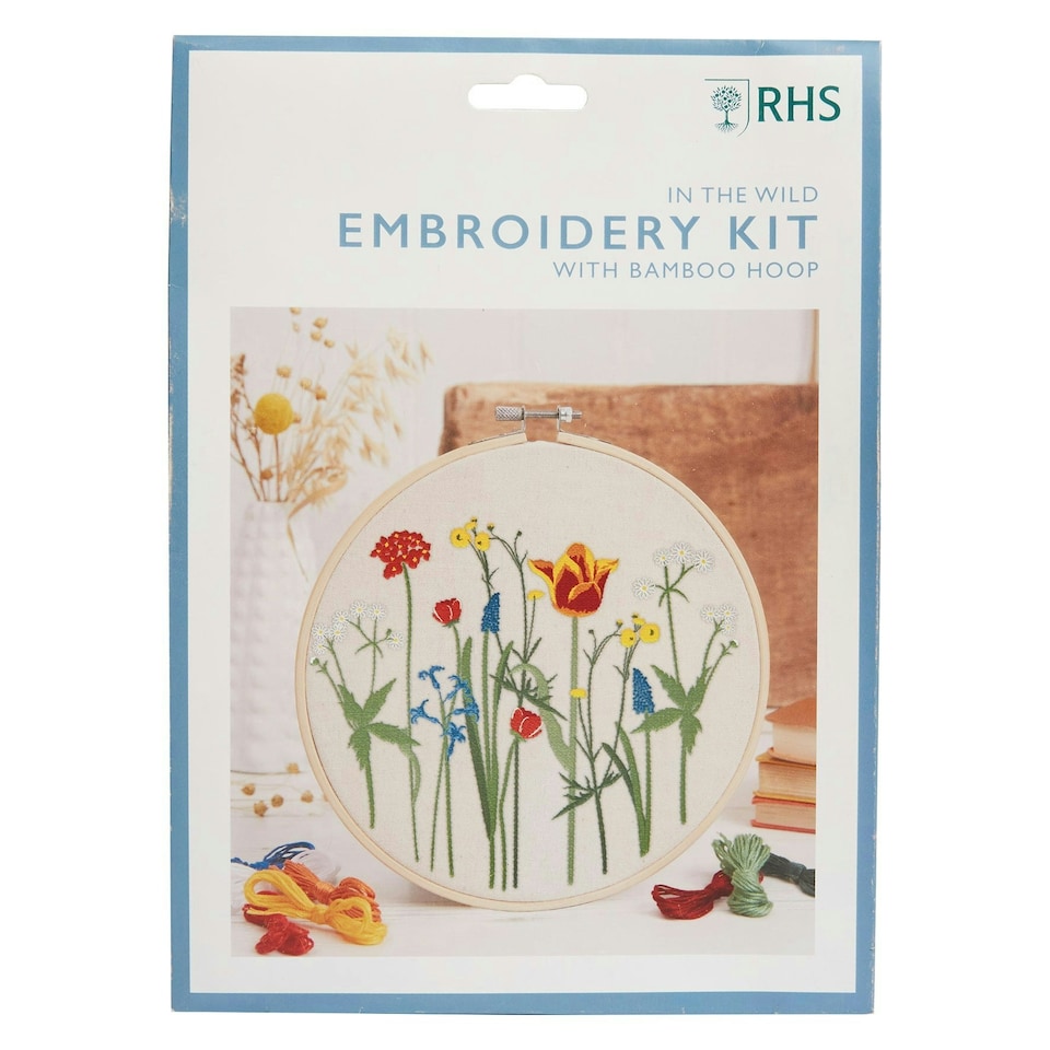 image 1 of RHS Embroidery Kit, Multicoloured, 8", In the Wild