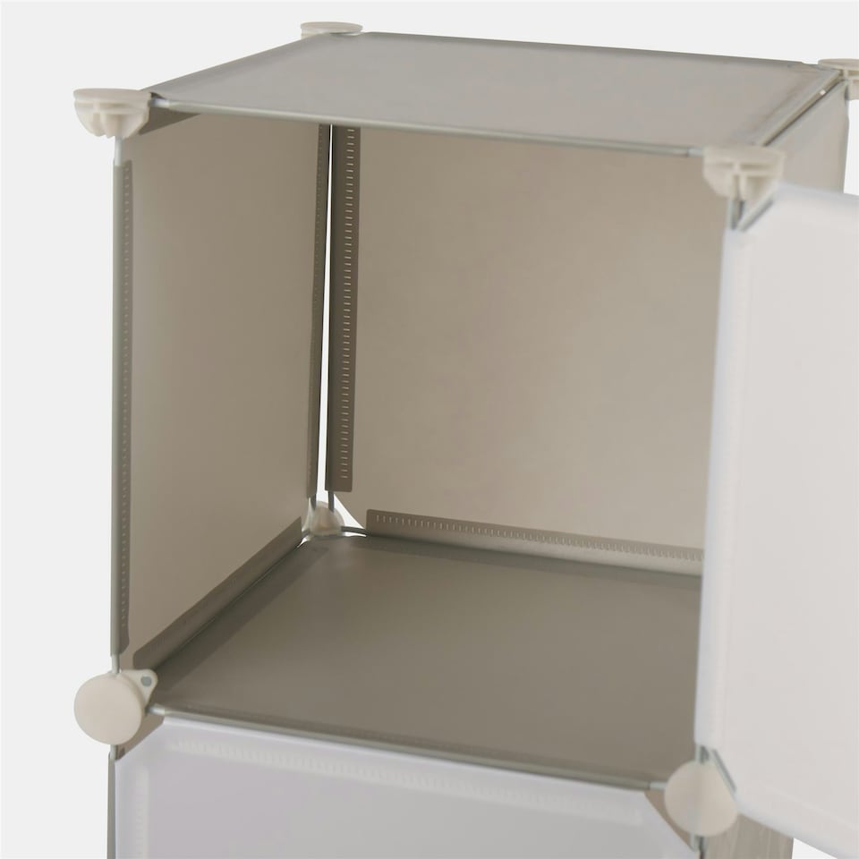image 1 of OHS Kids Cube Storage Tower Modern Space Saving Clothes Shoes Toys 3 Boxes Organiser Unit Grey