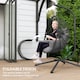 image 4 of Outsunny Outdoor Swing Chair with Thick Padded Cushion, Patio Hanging Chair with Metal Stand, Foldable Basket Egg Chair with Cup Holder, Rope Structure, for Indoor and Outdoor, Grey | Grey