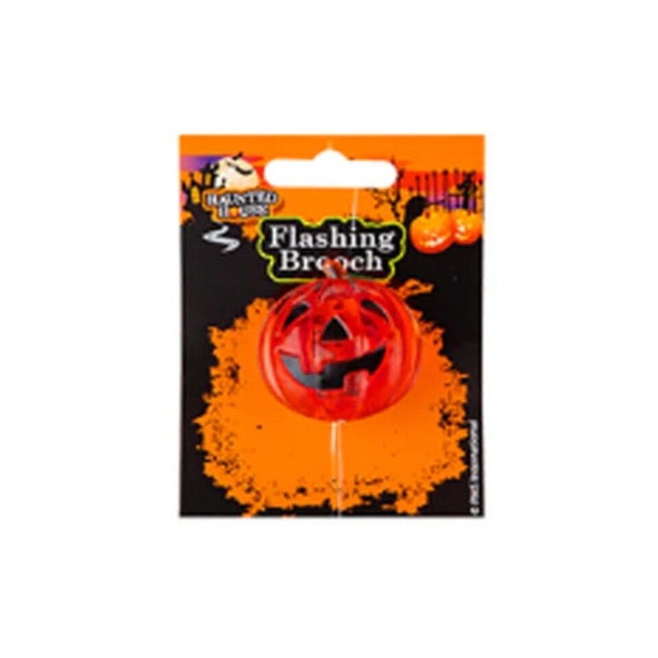 Pumpkin Halloween Flashing Pin Brooch