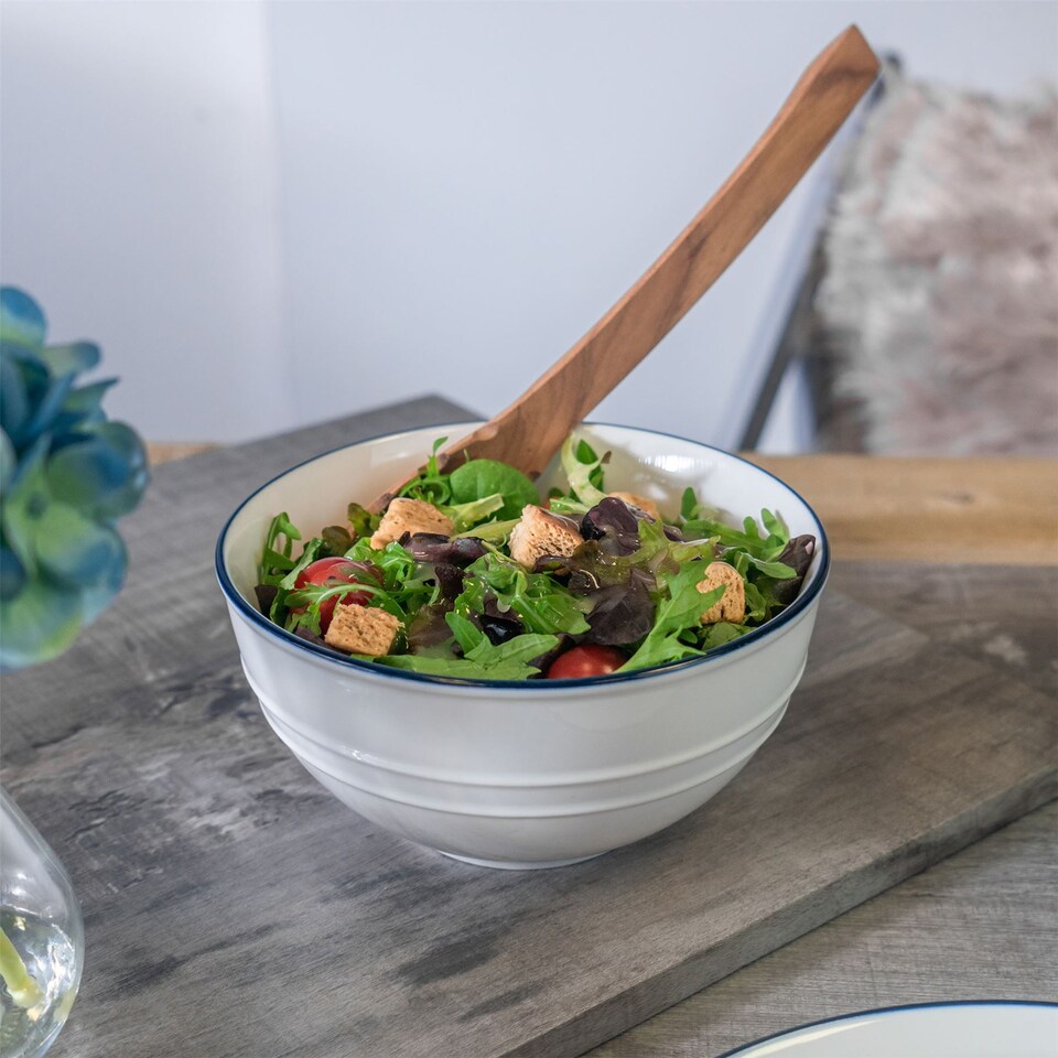 image 1 of Nicola Spring White Farmhouse Serving Bowls - 18cm - Pack of 6 | White | White