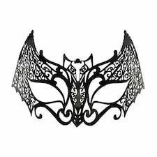 Black Filigree Halloween Metal Mask
