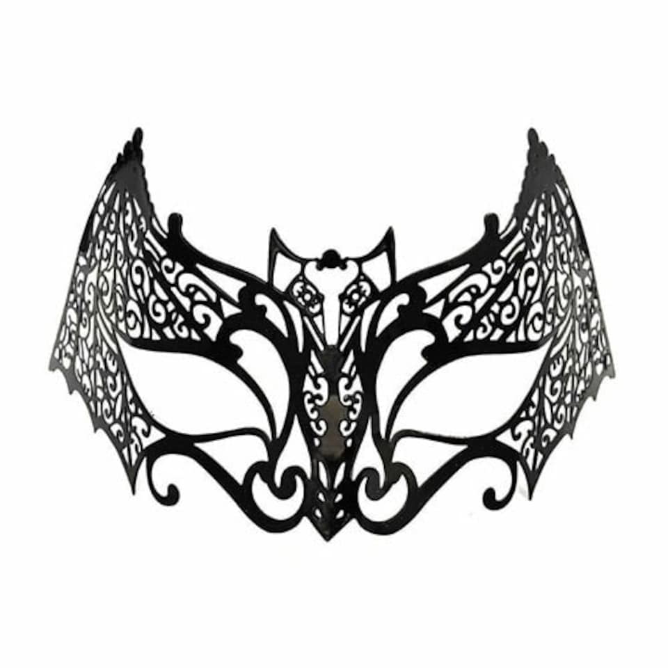 Black Filigree Halloween Metal Mask