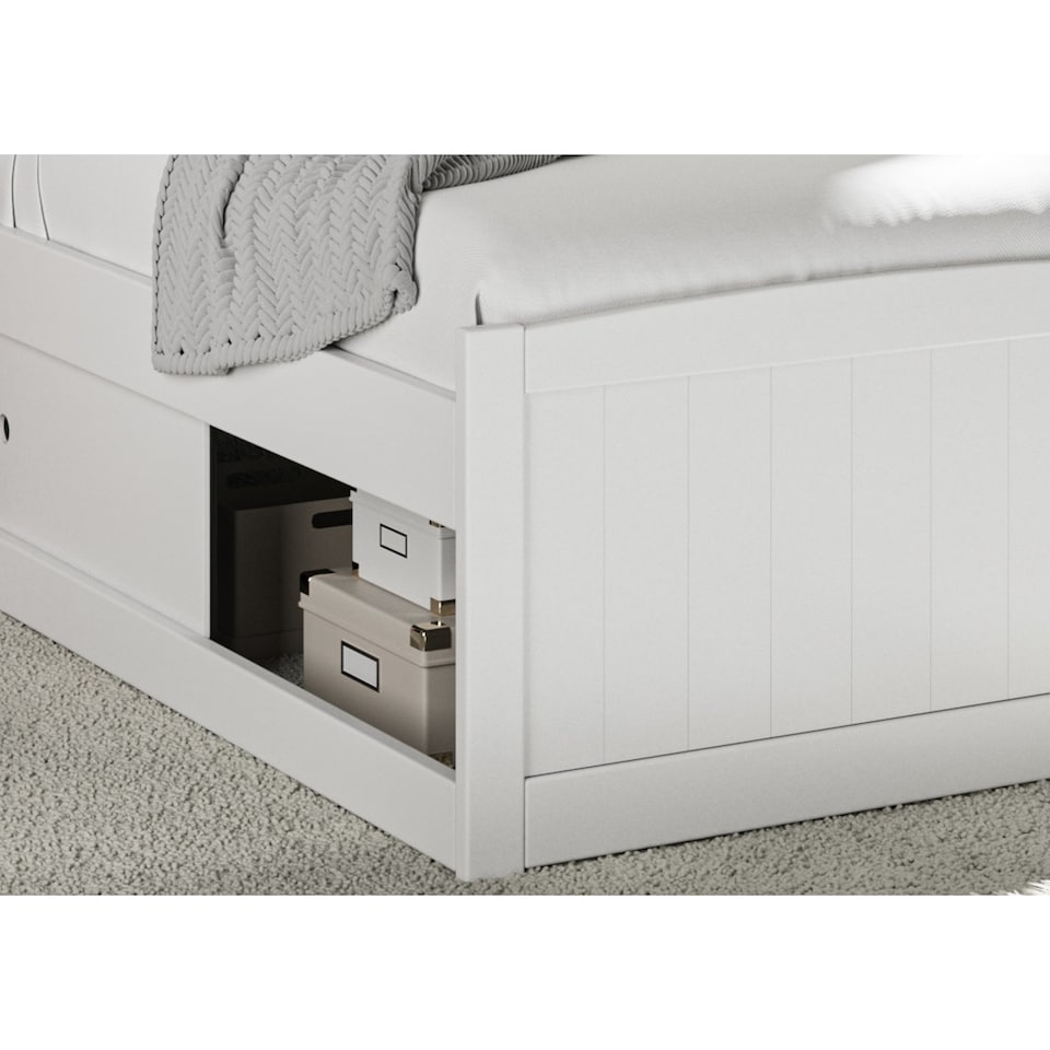 image 1 of Painted Wood Single Bedframe  in White