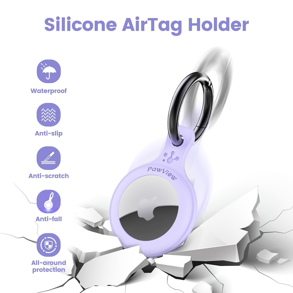 image 1 of AirTag Holder & Collar for Pets GPS Tag & App with Smart QR ID