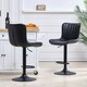 image 2 of Living and Home Set of 2 Gas Lift Faux Leather Bar Stool - Black