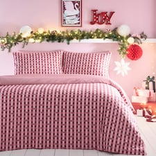 Fusion Holly Gingham Duvet Cover Set Red