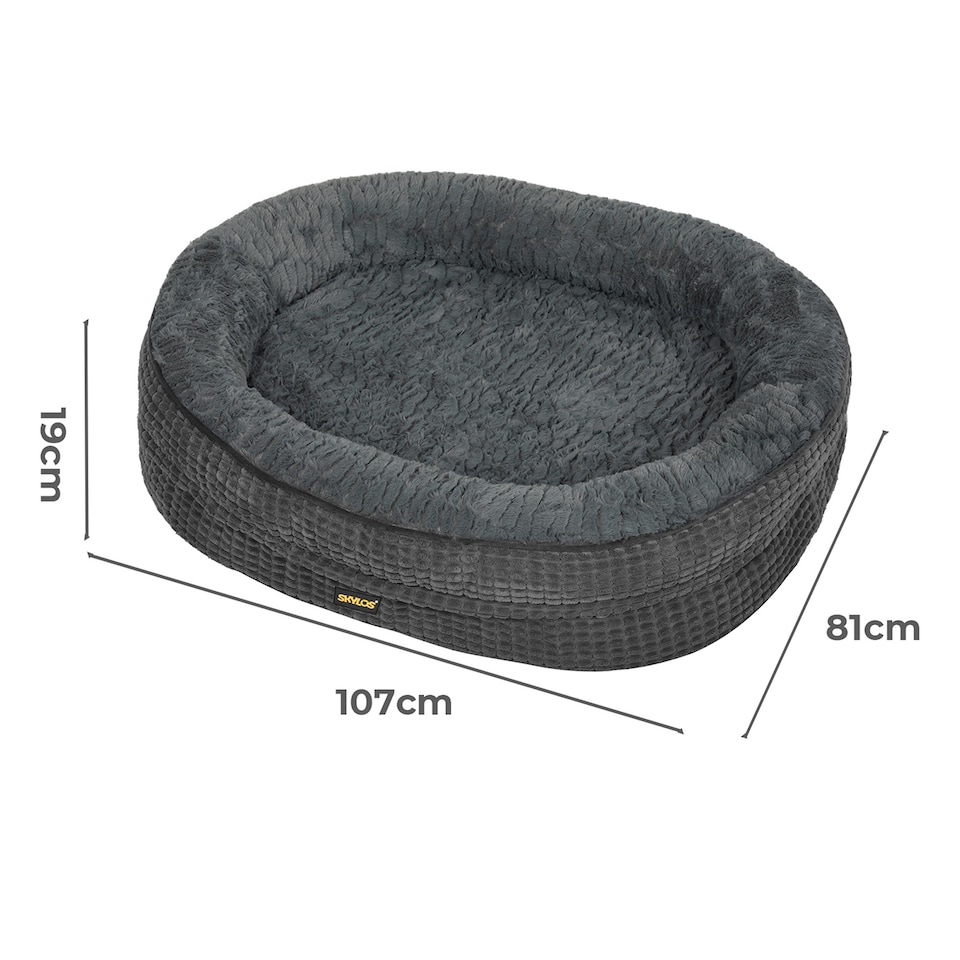 image 1 of Skylos Orthopedic Plush Dog Bed Soft Washable Pet Bed Grey Cosy Cushion XL Size | Grey | XL | XL