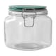 image 4 of Interiors by Premier Glass Storage Jar – 1050ml (Set of 3 Assorted Colours), Clear Glass Canisters with Airtight Clip-Top Lids