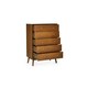image 5 of Cherry Ash Wood Veneer Chest of Drawers - 5 Drawers