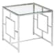image 1 of Interiors By Premier Contemporary Clear Glass And Silver Base End Table, Tempered Glass Top End Table, Stylish Bedside Table Silver