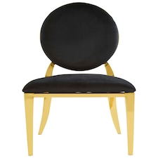 Interiors by Premier Stackable Gold Finish Dining Chair, Backrest Indoor Velvet Chair, Easy to Clean Bedroom Velvet Chair