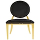 image 1 of Interiors by Premier Stackable Gold Finish Dining Chair, Backrest Indoor Velvet Chair, Easy to Clean Bedroom Velvet Chair