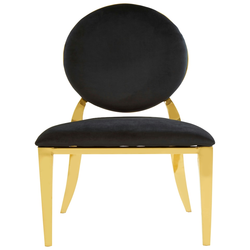 image 1 of Interiors by Premier Stackable Gold Finish Dining Chair, Backrest Indoor Velvet Chair, Easy to Clean Bedroom Velvet Chair