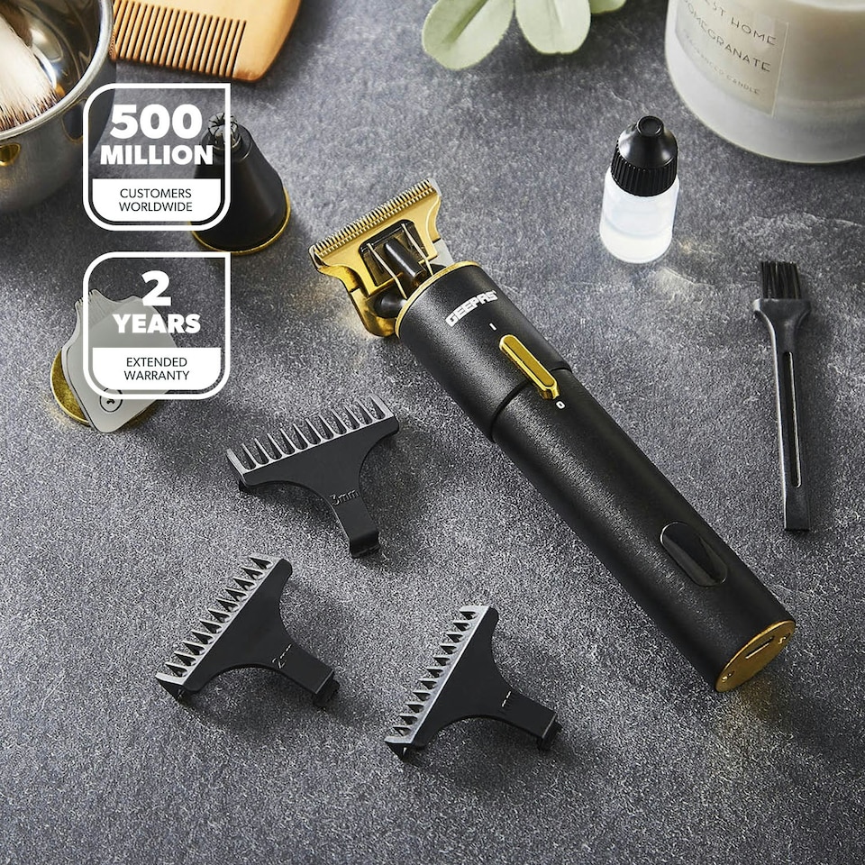 image 1 of GEEPAS 3-in-1 Grooming Kit Rechargeable Hair Trimmer, Precision Trimmer & Nose Trimmer | Black