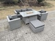image 4 of Fimous Light Grey Rattan Fire Pit Garden Furniture Set Gas Heater Burner Chairs With Big Footstool