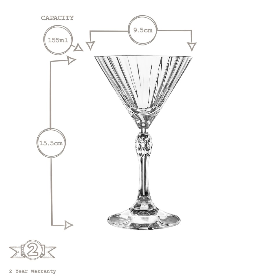 image 1 of Bormioli Rocco America '20s Martini Glasses - 155ml - Clear - Pack of 6