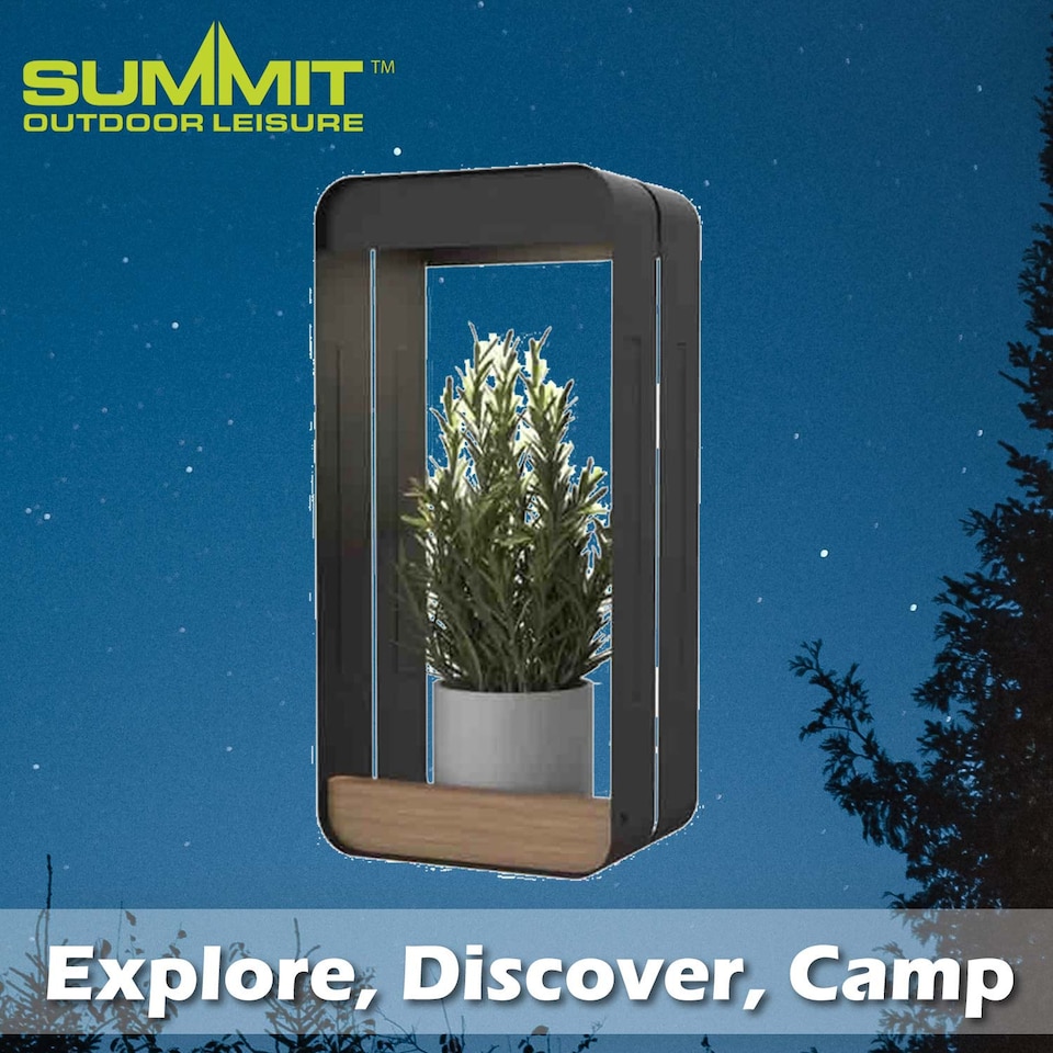 image 1 of vfm-estore Solar Wall Light & Planter, Warm White, 16cm x 34cm