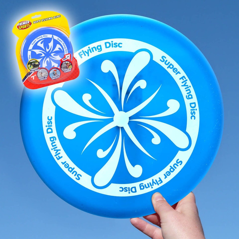 image 1 of PMS Bendy Skimmer Frisbee Outdoor Garden Toy - Bright Blue