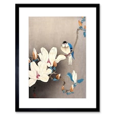 Nature Japan Ohara Koson Bird Flower 12x16" Framed Wall Art Print