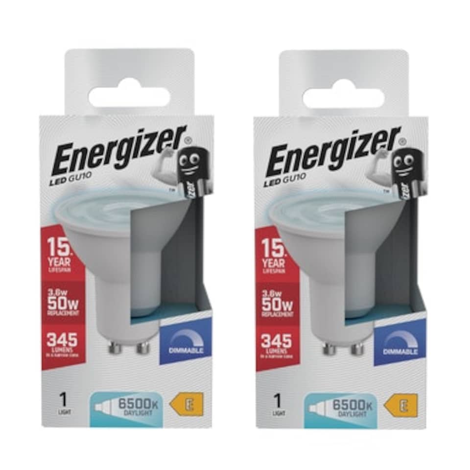 image 1 of Energizer LED GU10 345lm 3.6W 6500K (Daylight) Dimmable Light Bulb - Pack of 2
