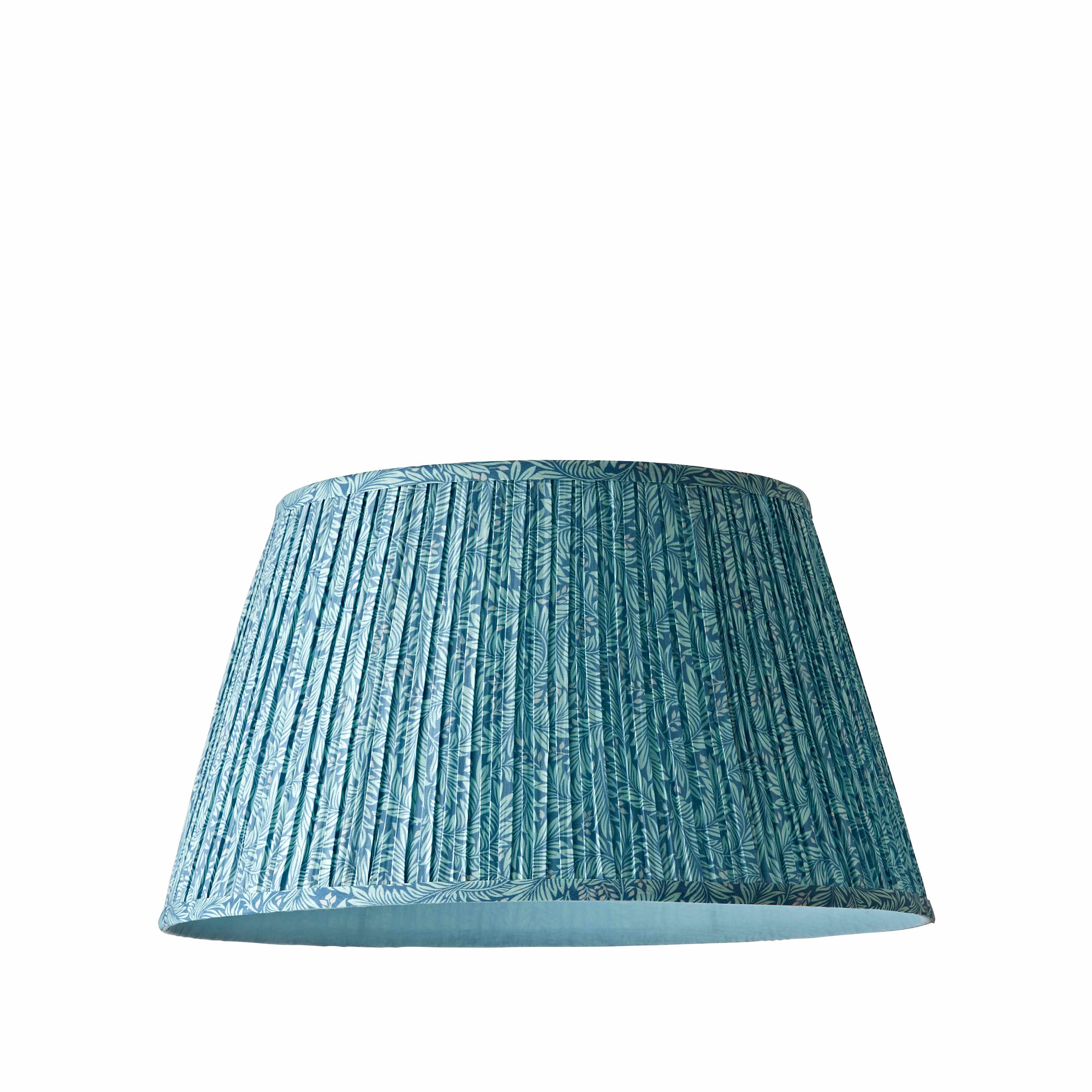 ValueLights Alba Pleated Tapered Leaf Easy Fit Ceiling Light Lamp Shade with Bulb in Blue | Size: Large