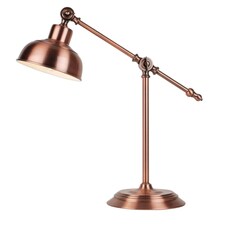First Choice Lighting Antique Brushed Copper Lever Arm Table Lamp Copper | White